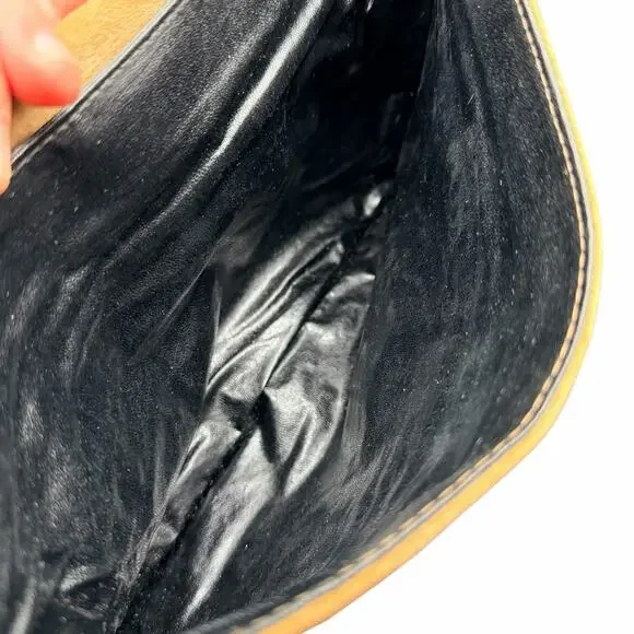 Vintage Latinas Suede Leather Clutch Wristlet Tan Made in Italy - Picture 8 of 10